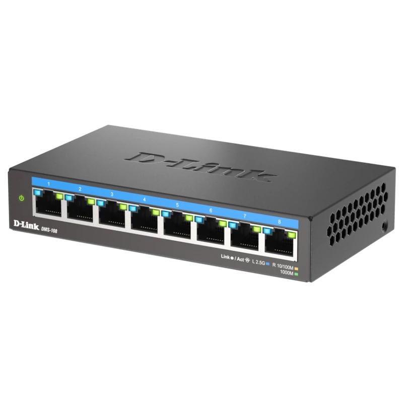D-Link DMS-108 8x2.5MGb Unmanaged Switch - detalle