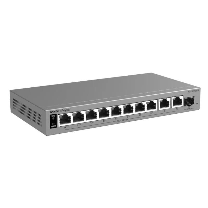 Reyee RG-ES211GS-LP Switch Cloud 8P PoE + 2P 1G + - detalle