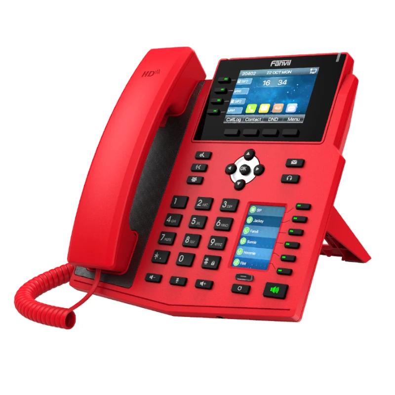 Fanvil X5U Rojo 16 líneas SIP 1 pantalla lateral - detalle
