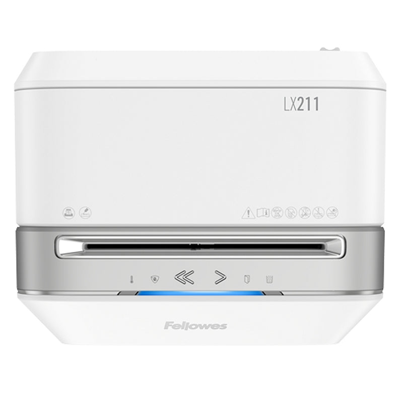Fellowes Destructora LX211 Blanca microcor. 2x12mm - detalle