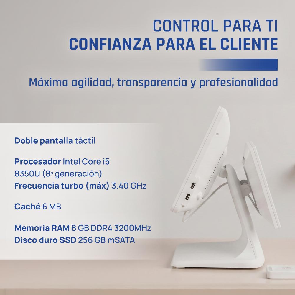iggual TPV dual 15,6+11,6 i5 8350U 8+256G W11 Blan - detalle