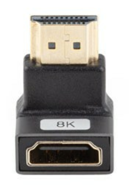 ADAPTADOR 8K LANBERG HDMI(M) A HDMI(H) ANGULO ABAJO ALUMINIO PLATA - detalle