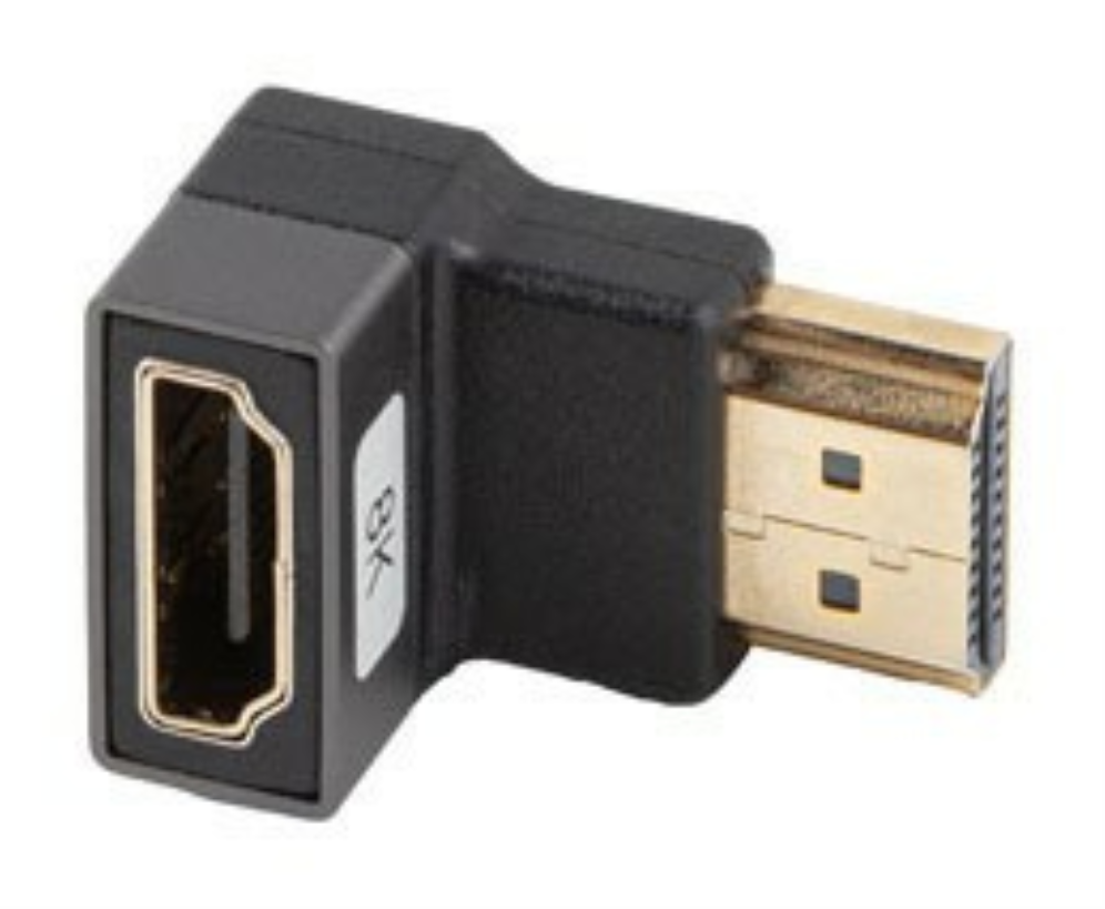 ADAPTADOR 8K LANBERG HDMI(M) A HDMI(H) ANGULO ABAJO ALUMINIO PLATA