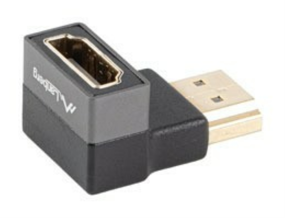 ADAPTADOR 8K LANBERG HDMI(M) A HDMI(H) ANGULO ABAJO ALUMINIO PLATA - detalle