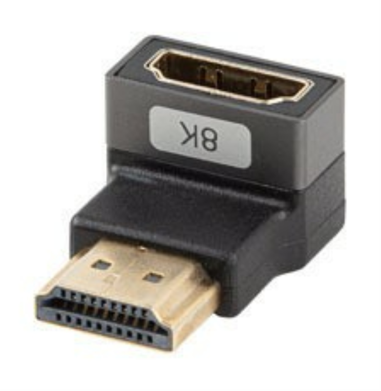 ADAPTADOR 8K LANBERG HDMI(M) A HDMI(H) ANGULO ABAJO ALUMINIO PLATA - detalle