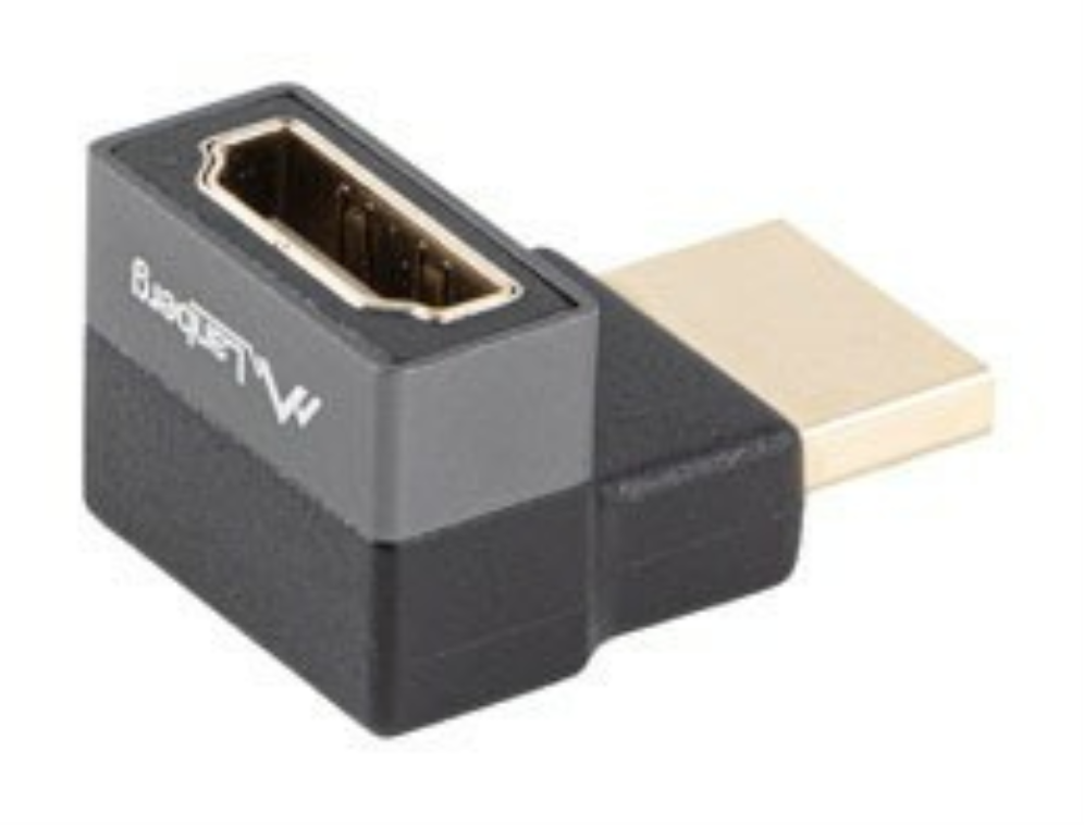 ADAPTADOR 8K LANBERG HDMI(M) A HDMI(H) ANGULO ARRIBA ALUMINIO PLATA