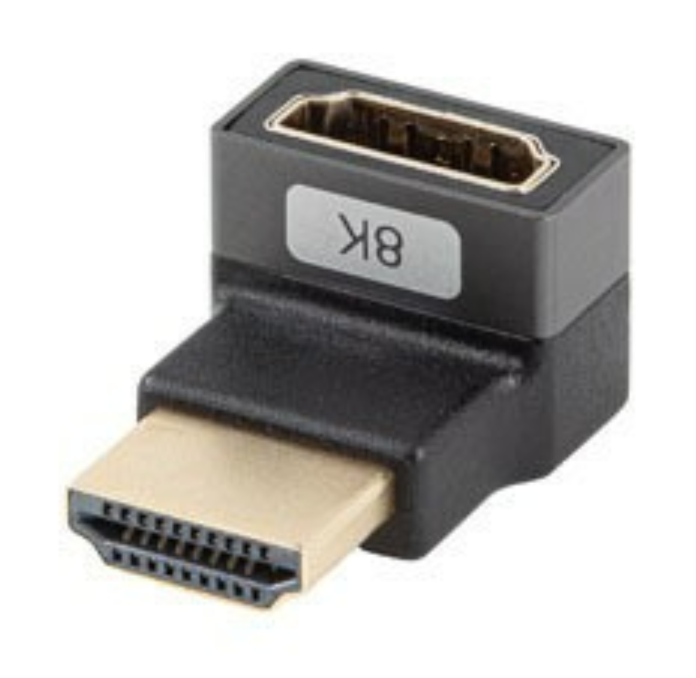 ADAPTADOR 8K LANBERG HDMI(M) A HDMI(H) ANGULO ARRIBA ALUMINIO PLATA - detalle