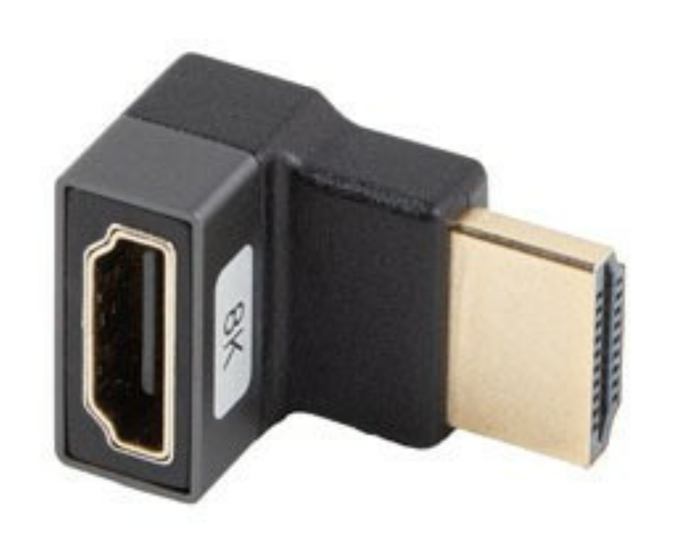 ADAPTADOR 8K LANBERG HDMI(M) A HDMI(H) ANGULO ARRIBA ALUMINIO PLATA - detalle