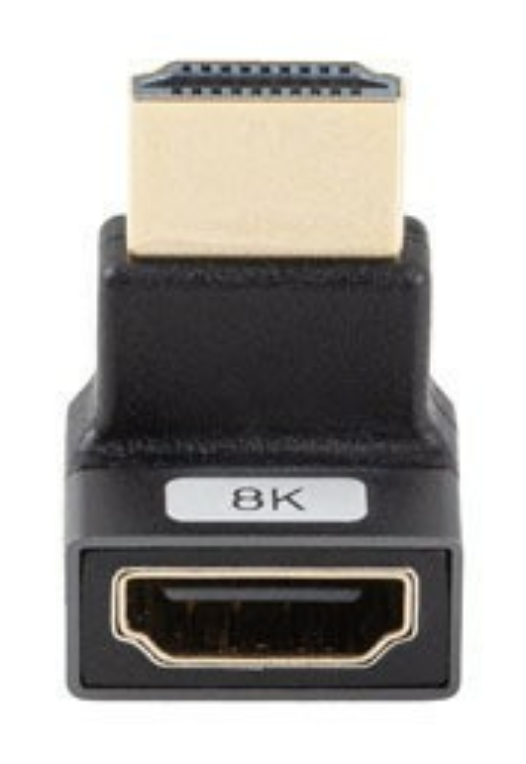 ADAPTADOR 8K LANBERG HDMI(M) A HDMI(H) ANGULO ARRIBA ALUMINIO PLATA - detalle