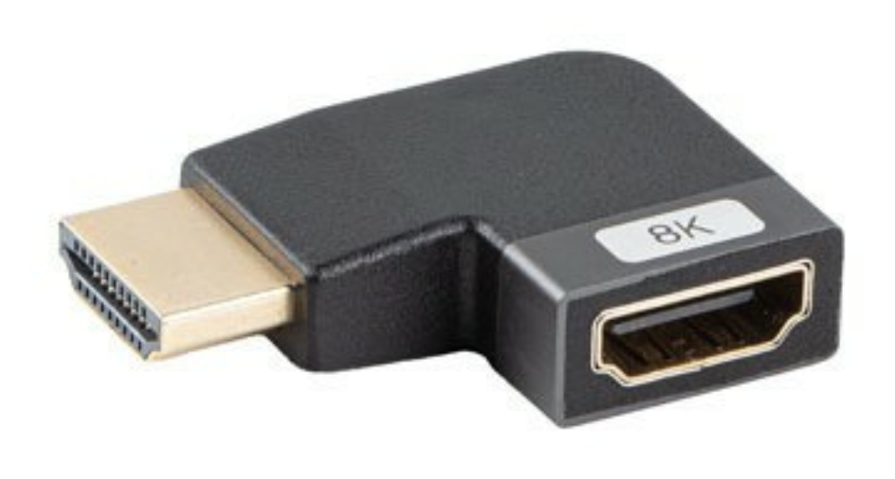 ADAPTADOR 8K LANBERG HDMI(M) A HDMI(H) ANGULO IZQUIERDA ALUMINIO PLATA