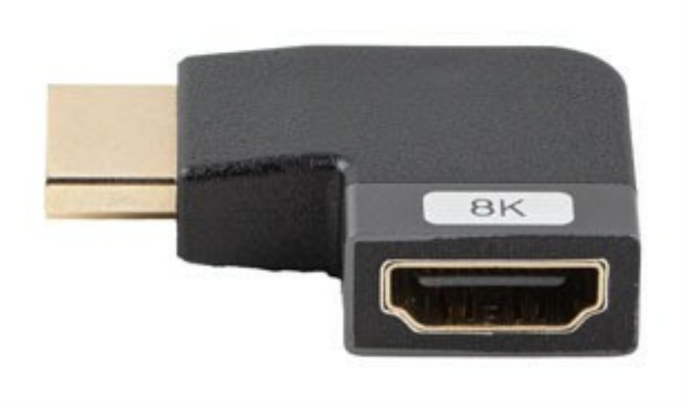 ADAPTADOR 8K LANBERG HDMI(M) A HDMI(H) ANGULO IZQUIERDA ALUMINIO PLATA - detalle