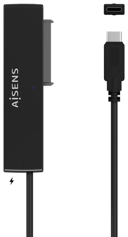 ADAPTADOR AISENS SATA A USB-C USB 3.0 3.1 GEN1 2.5" 3.5" NEGRO - detalle