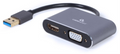 ADAPTADOR DE PANTALLA GEMBIRD USB A HDMI , VGA, GRIS ESPACIAL