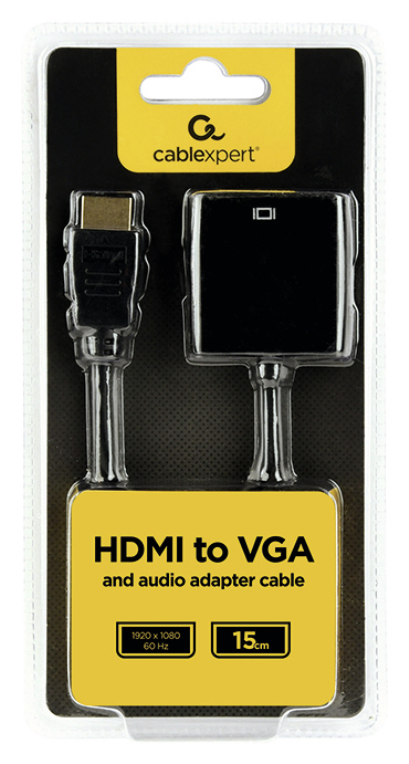 ADAPTADOR GEMBIRD HDMI A VGA HEMBRA CON 3,5MM AUDIO 0,20M - detalle
