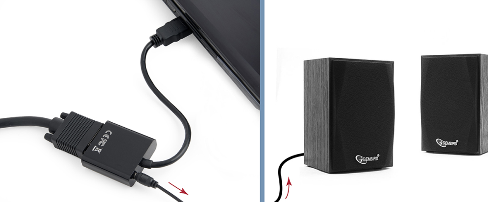 ADAPTADOR GEMBIRD HDMI A VGA HEMBRA CON 3,5MM AUDIO 0,20M - detalle