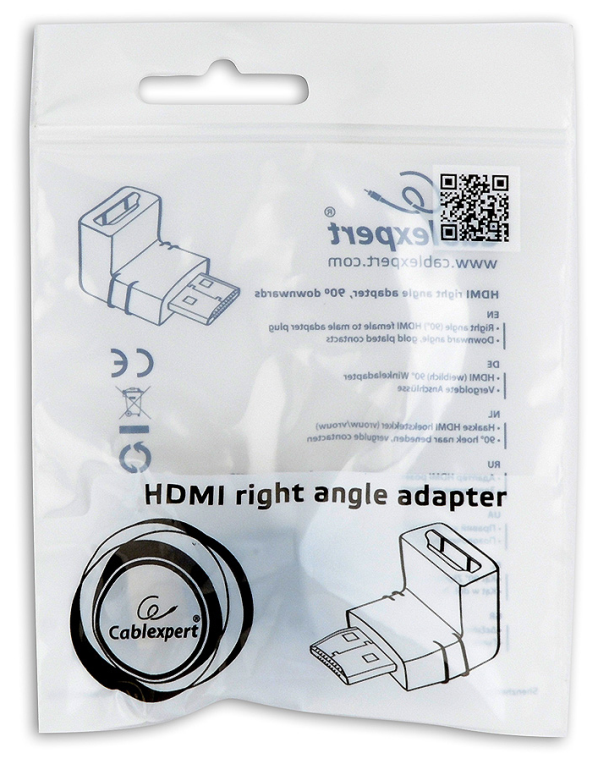 ADAPTADOR GEMBIRD HDMI HEMBRA A HDMI MACHO 90º ANGULO ABAJO - detalle