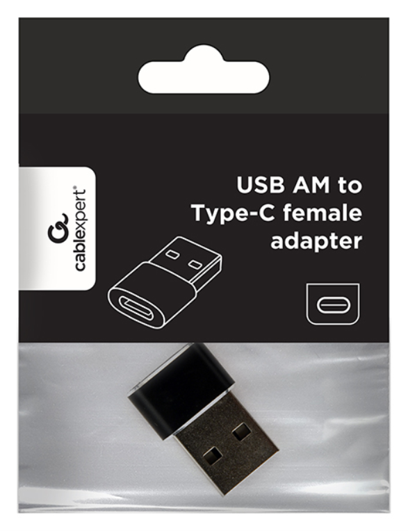 ADAPTADOR GEMBIRD USB AM A TIPO C HEMBRA, NEGRO - detalle