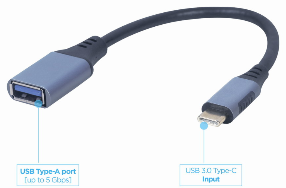 ADAPTADOR GEMBIRD USB-C A OTG (CM/AF) GRIS ESPACIAL - detalle