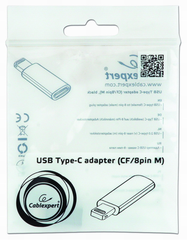 ADAPTADOR GEMBIRD USB TIPO C 8-PIN NEGRO - detalle