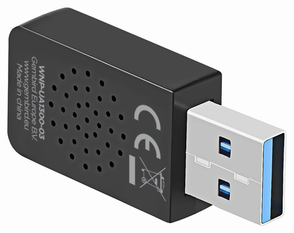 ADAPTADOR GEMBIRD WI-FI USB AC1300 DE BANDA DUAL COMPACTO - detalle