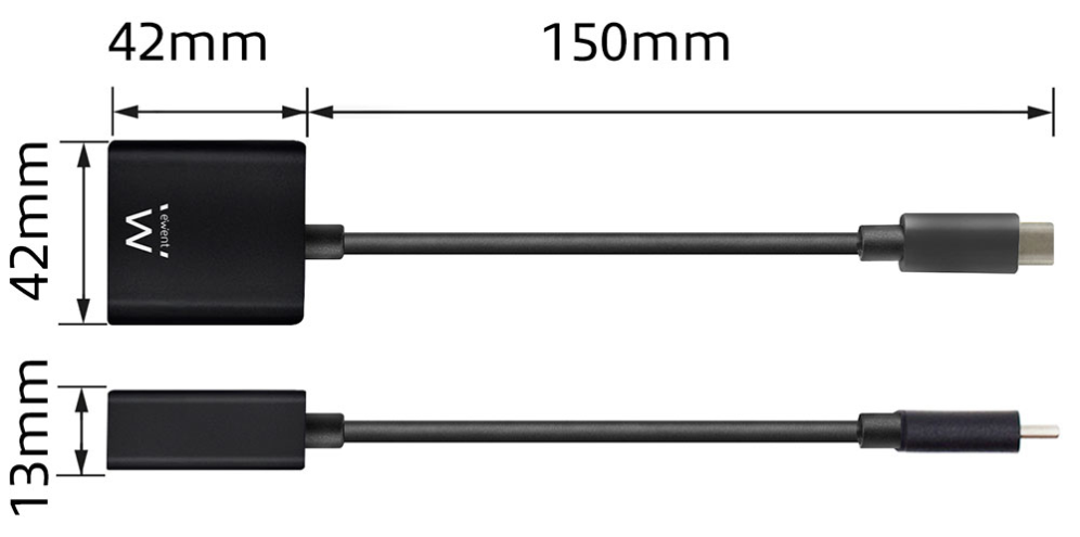 ADAPTADOR GRAFICO EWENT USB TIPO C DP 4K 60HZ - detalle