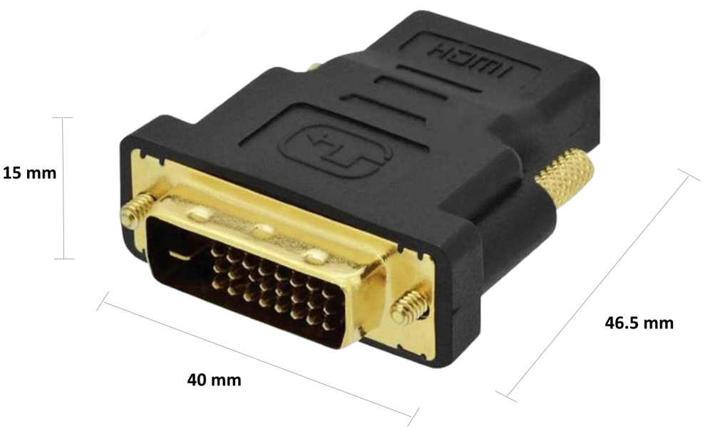 ADAPTADOR HDMI EWENT DVI-D 24+1 MACHO A HDMI HEMBRA NEGRO - detalle