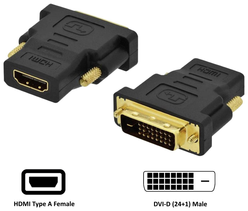 ADAPTADOR HDMI EWENT DVI-D 24+1 MACHO A HDMI HEMBRA NEGRO - detalle