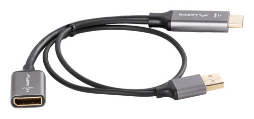 ADAPTADOR LANBERG 4K HDMI MACHO/DISPLAYPORT HEMBRA 20CM - detalle