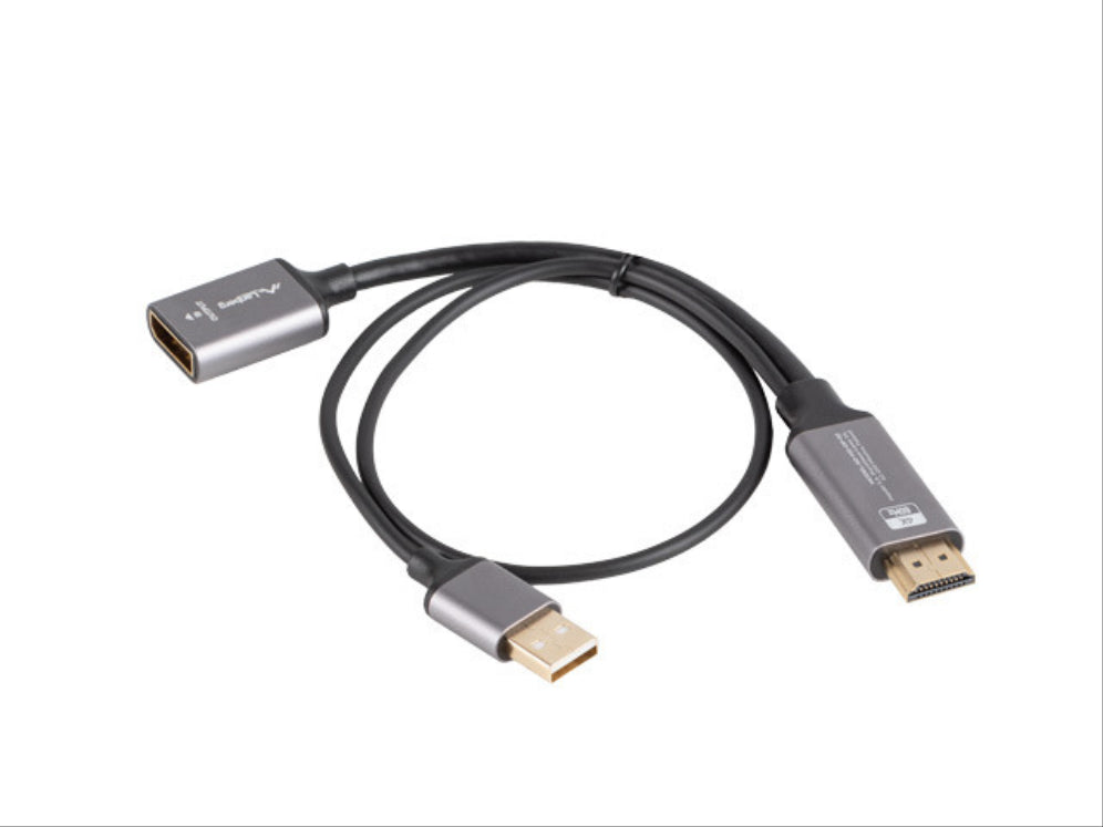 Lanberg AD-HD-DP-02 adaptador de cable de vídeo 0.2 m HDMI tipo A (Estándar) DisplayPort Plata