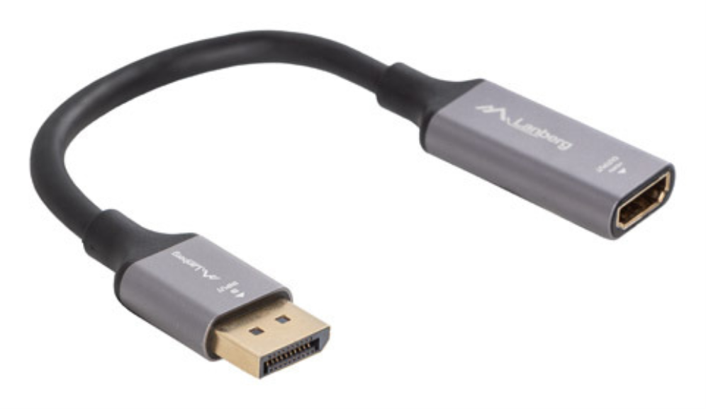 ADAPTADOR LANBERG 8K DISPLAYPORT MACHO/HDMI HEMBRA 20CM - detalle