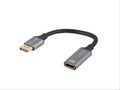 Lanberg AD-DP-HD-04 adaptador de cable de vídeo 0.2 m DisplayPort HDMI Plata. Negre