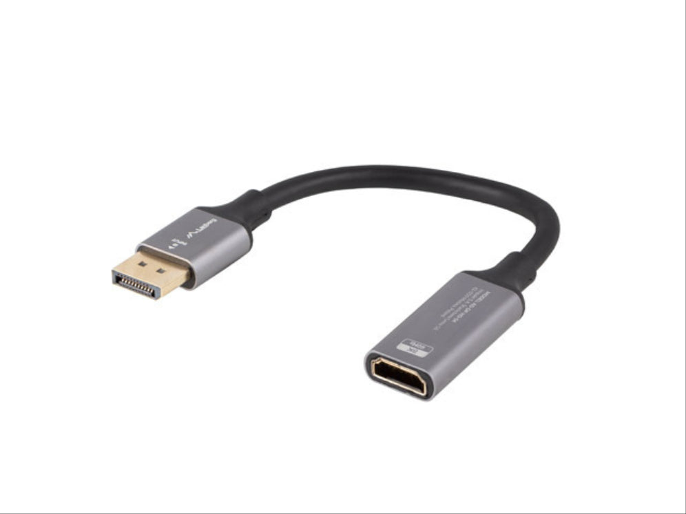 Lanberg AD-DP-HD-04 adaptador de cable de vídeo 0.2 m DisplayPort HDMI Plata. Negro