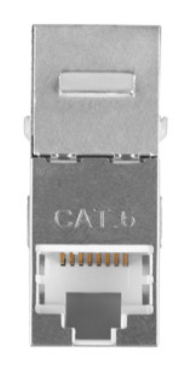 ADAPTADOR LANBERG CAT6 FTP HEMBRA THRU KEYSTONE RJ45 A RJ45, 90 GRADOS - detalle