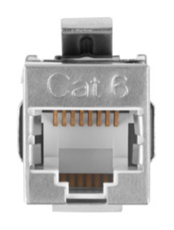 ADAPTADOR LANBERG CAT6 FTP HEMBRA THRU KEYSTONE RJ45 A RJ45, 90 GRADOS - detalle