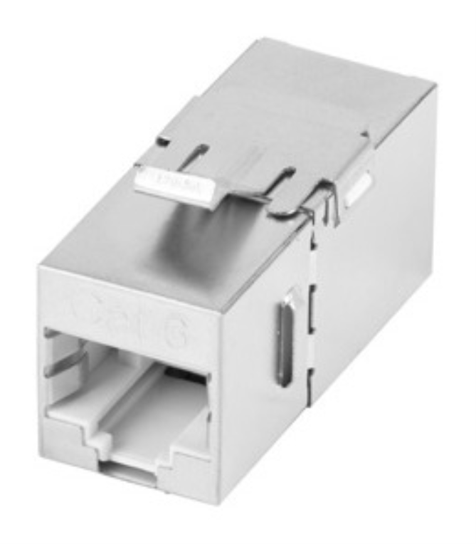 ADAPTADOR LANBERG CAT6 FTP HEMBRA THRU KEYSTONE RJ45 A RJ45, 90 GRADOS - detalle