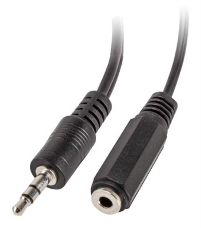 ADAPTADOR LANBERG JACK STEREO MACHO A JACK STEREO HEMBRA X2 10 CM NEGRO - detalle
