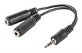 ADAPTADOR LANBERG JACK STEREO MACHO A JACK STEREO HEMBRA X2 10 CM NEGRO