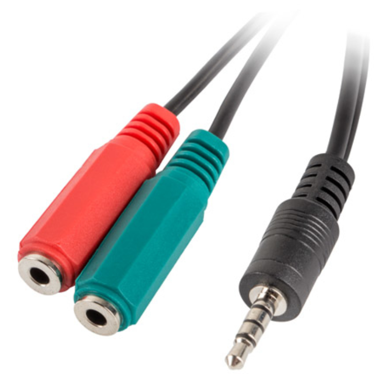 ADAPTADOR LANBERG MINIJACK 3.5MM M 4PIN 2X MINIJACK 3.5MM H 3PIN - detalle