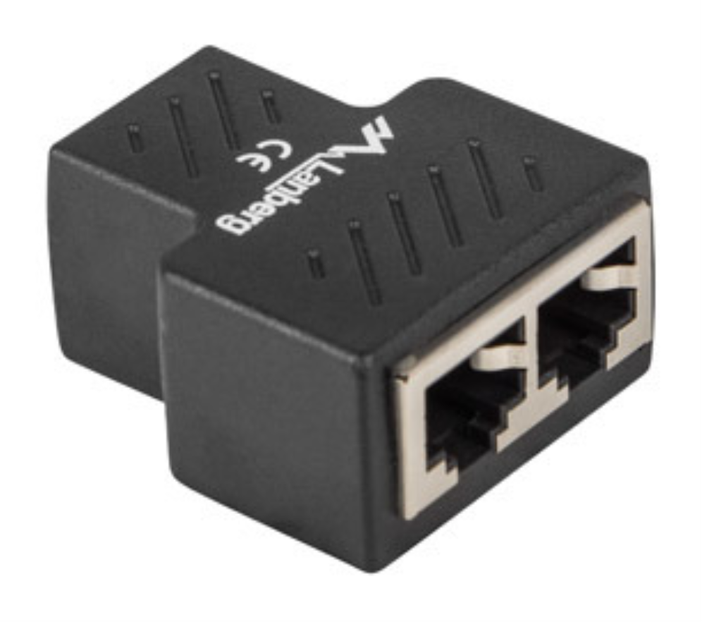 Lanberg ADS-RJ45-2RJ45-OS cable divisor y combinador Divisor de señal para cable coaxial Negro