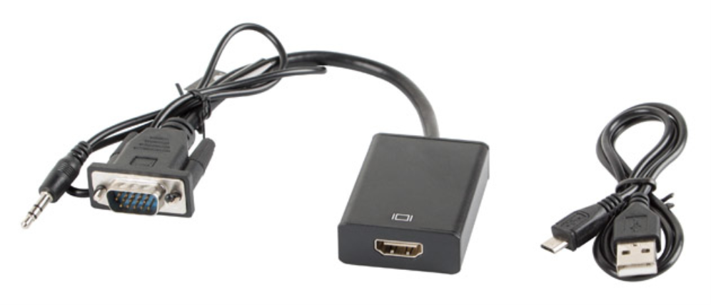 ADAPTADOR LANBERG VGA MACHO+AUDIO 3.5MM JACK/HDMI HEMBRA 20 CM NEGRO