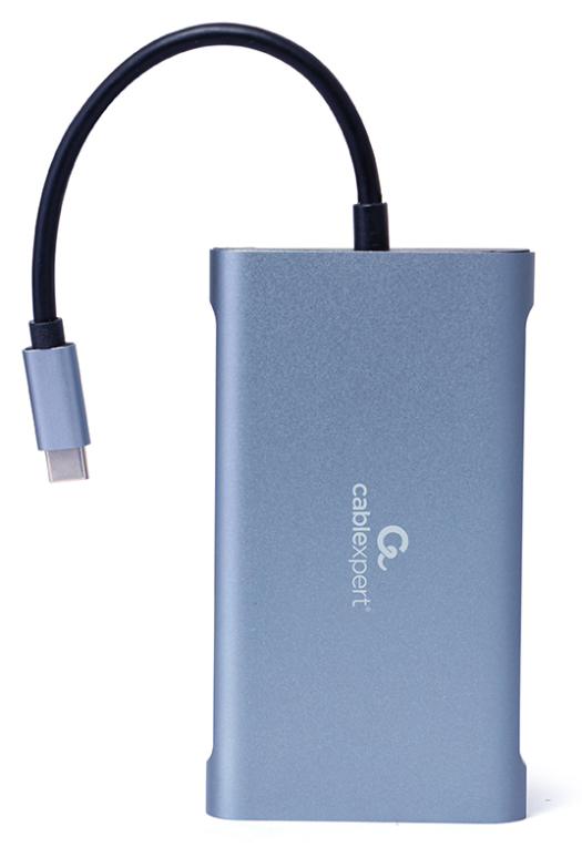 ADAPTADOR MULTIP GEMBIRD USBC 7EN1 HUB3.0,HDMI,VGA,PD,LECTOR TARJETAS,AUDIOGRIS - detalle