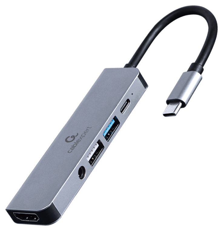 ADAPTADOR MULTIPUERTO GEMBIRD USB TIPO C 5 EN 1 HUB HDMI PD AUDIO ESTERO - detalle