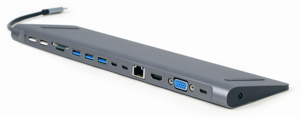 ADAPTADOR MULTIPUERTO GEMBIRD USBC 9EN1 HUB,HDMI,VGA,PD,LECTOR,LAN,AUDIO3,5 - detalle