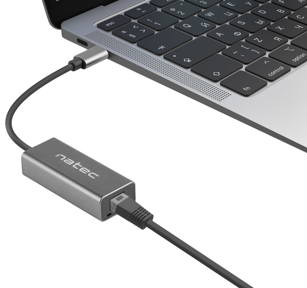 ADAPTADOR NATEC CRICKET USB-C 3.1 A ETHERNET RJ45 1GB - detalle