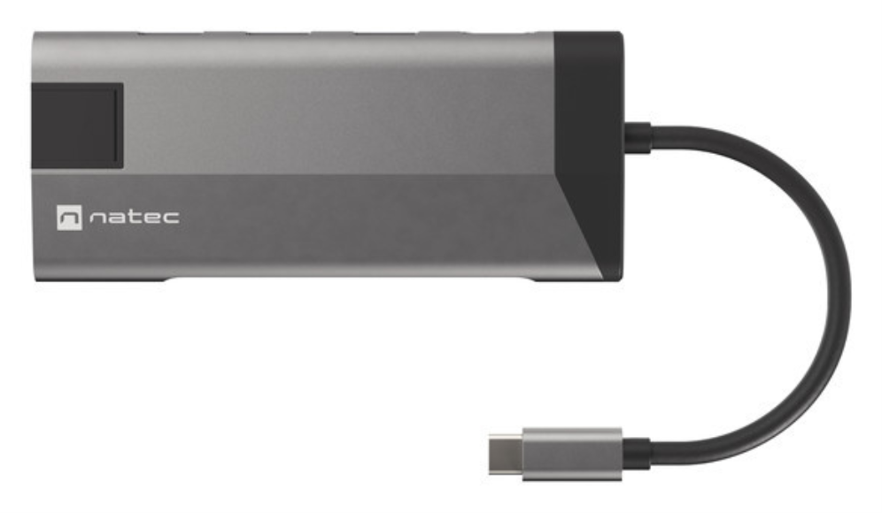 ADAPTADOR NATEC FOWLER PLUS USB-C->3XUSB 3.0,HDMI 4K,USB-C PD,RJ45,SD,MSD
