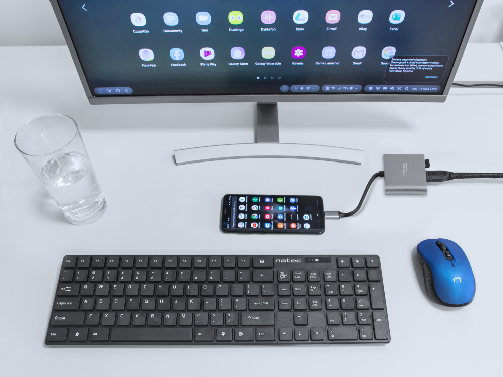 ADAPTADOR NATEC MULTIPUERTO USB-C A USB 3.0 HDMI 4K - detalle