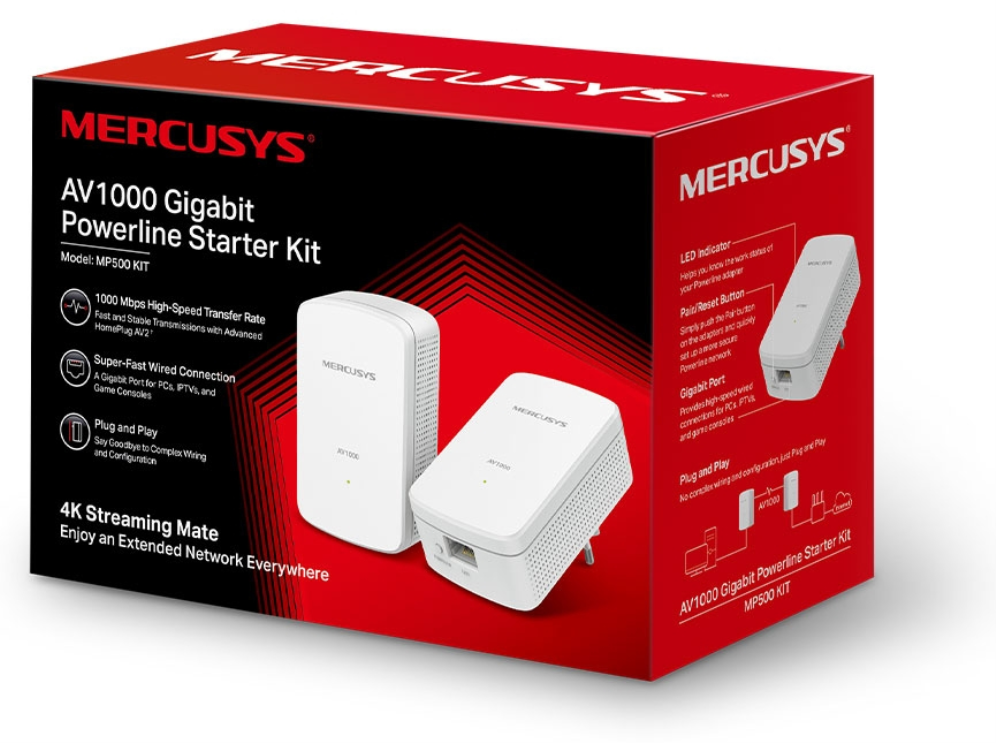 ADAPTADOR PLC MERCUSYS MP500 KIT 2 UDS - detalle