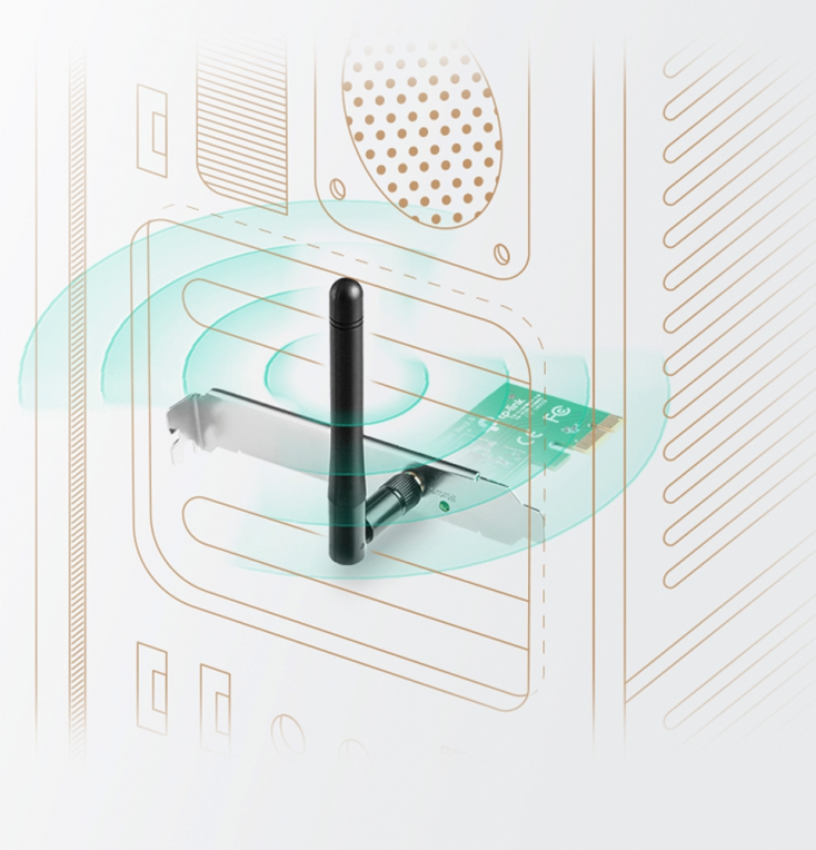 ADAPTADOR RED PCIE TP-LINK N150 - detalle
