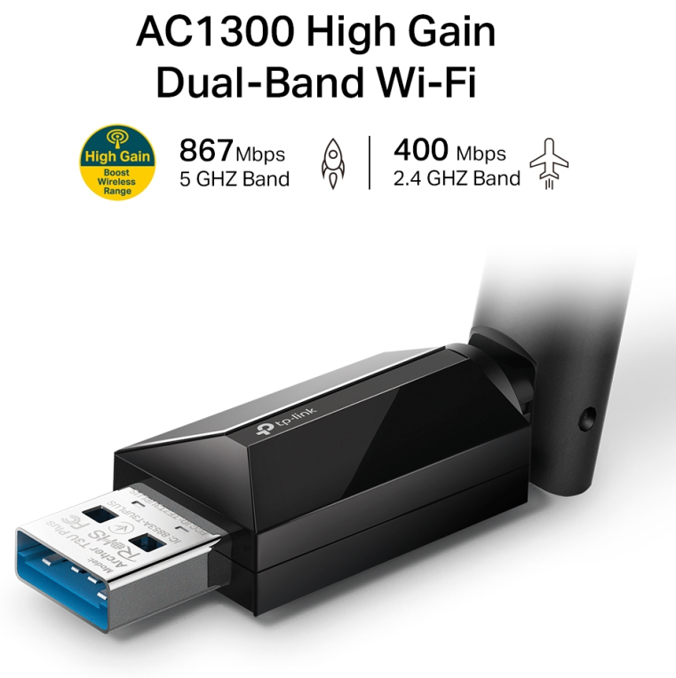 ADAPTADOR RED TP-LINK AC1300 HIGH GAIN - detalle