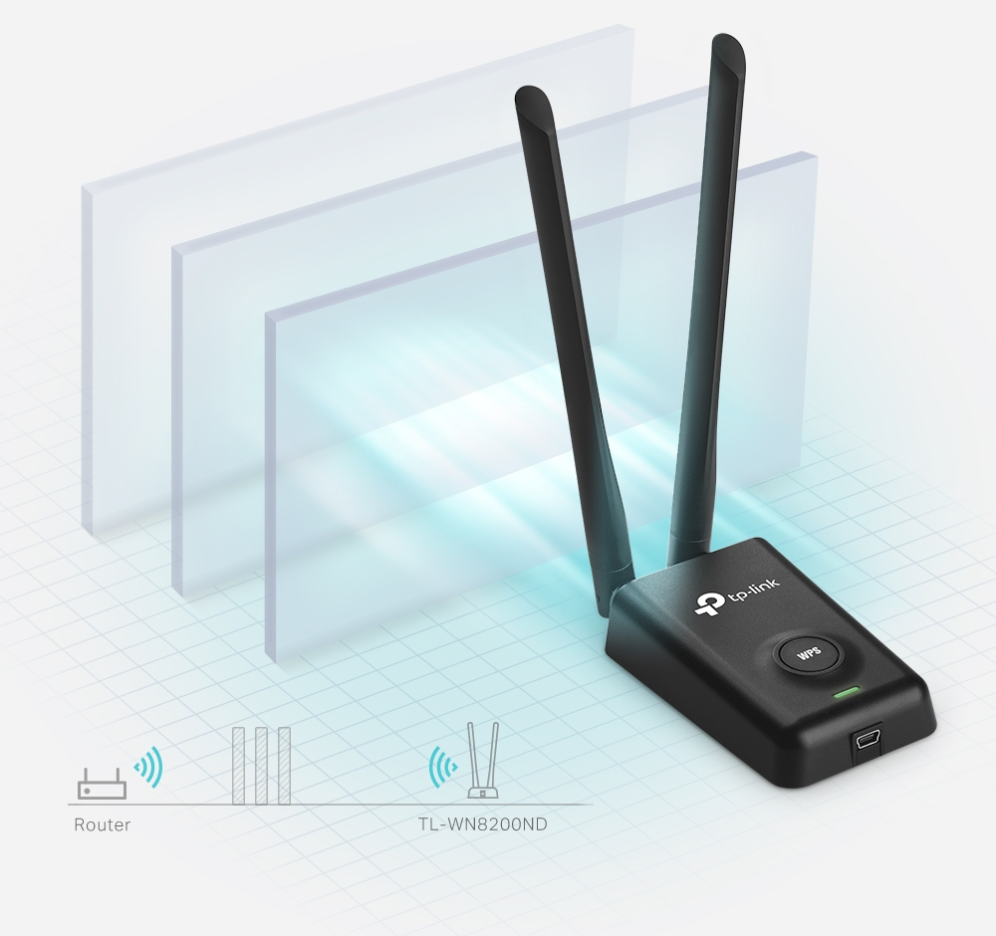 ADAPTADOR RED USB TP-LINK TL-WN8200ND N300 ALTA POTENCIA - detalle
